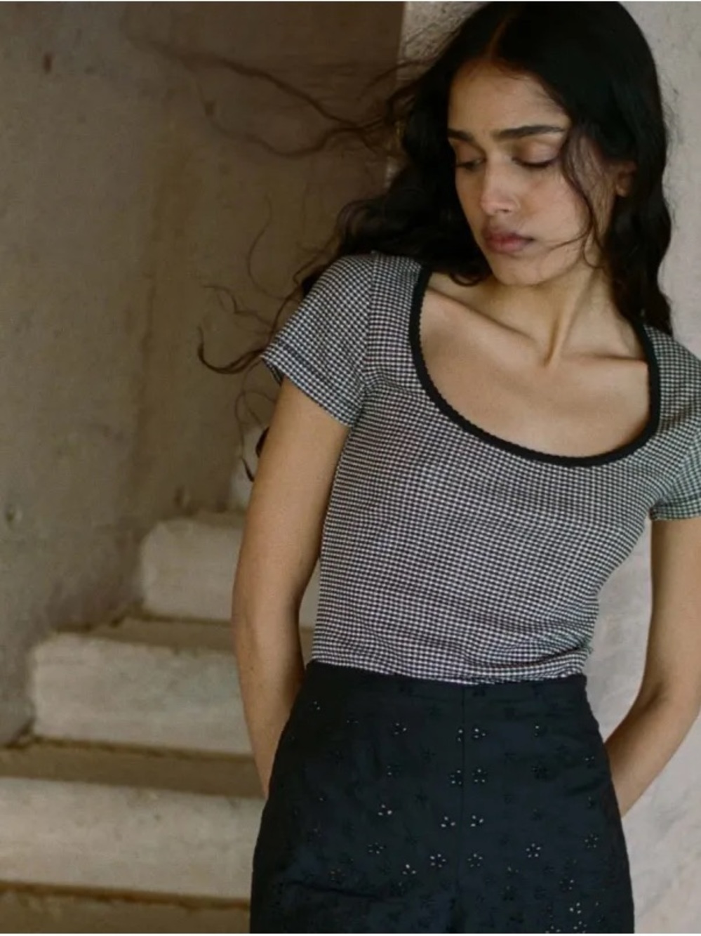NWOT Doen La Maddalena Gingham XXS Tee